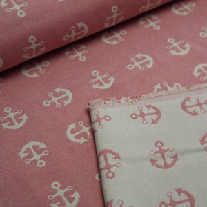 Tapeçaria decorativa em tecido âncora dupla face rosa branco