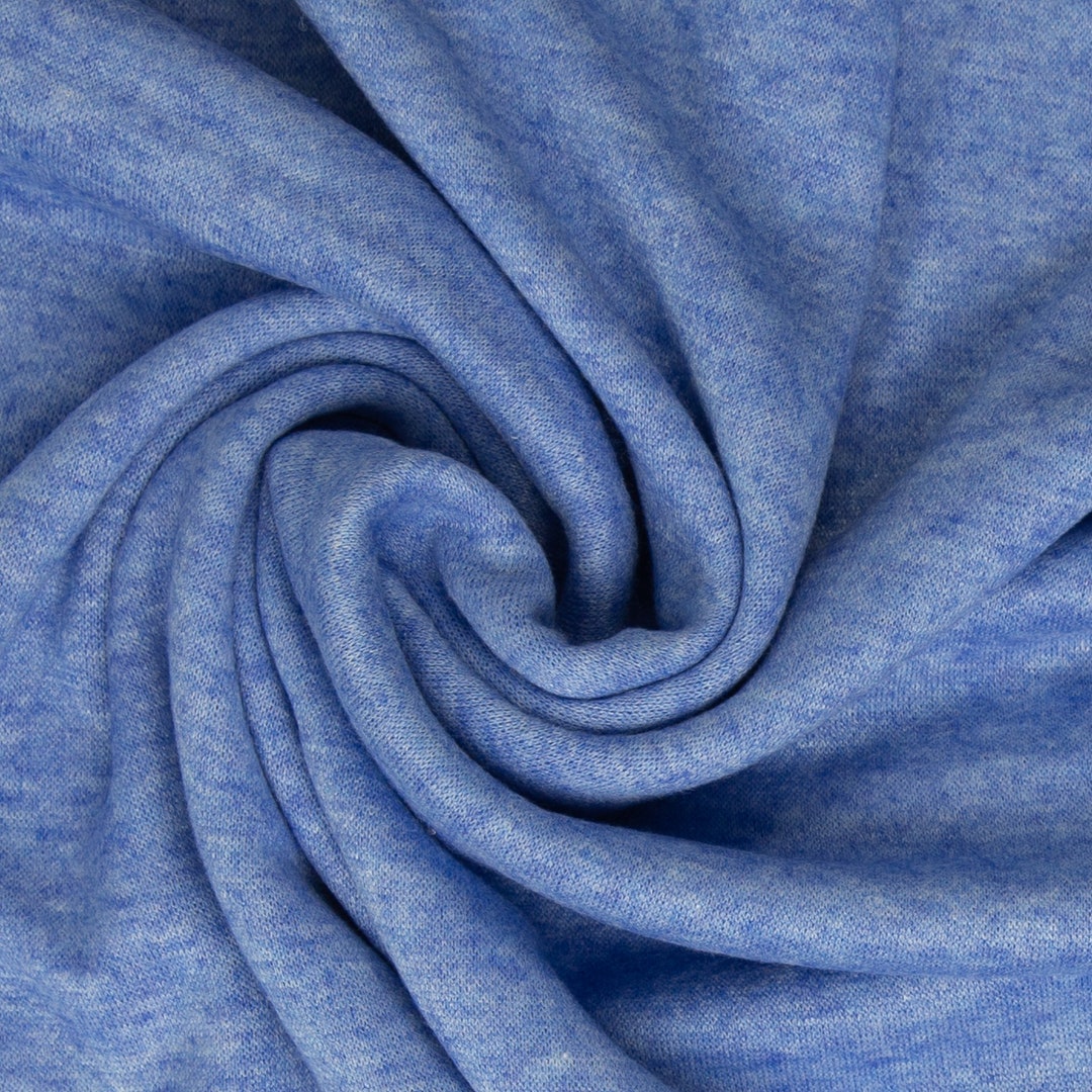 Knitted Fine Knit Viscose Swafing Kai Mottled Blue Etsy