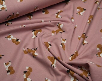 Jersey di cotone jersey volpi rosa antico