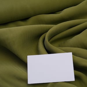 Calças de tecido de viscose saia com listras de qualidade mais pesada tom sobre tom verde-oliva