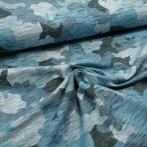 Sweat Hilco leicht angeraut Wild Camu Camouflage blau meliert