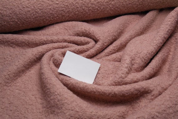 Boucle Coat Fabric Hilco Dusky Pink UK