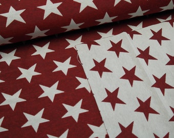 Decorative fabric tapestry doubleface stars dark red white