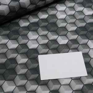Toile Tissu Décoratif Cube graphique gris clair gris