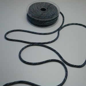 Snoer per meter 6 mm gemêleerd blauwgrijs