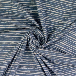 Jersey cotton stripes denim blue