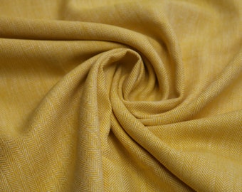 Linen cotton mix stripe yellow