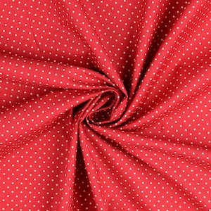 Cotton woven fabric dots dark red