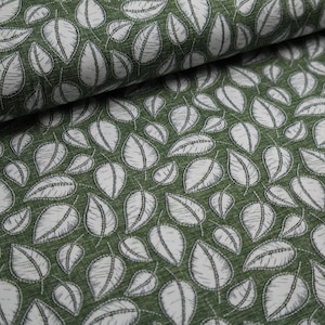 Cotton Jersey Jersey Miss by Julie Leaves Green