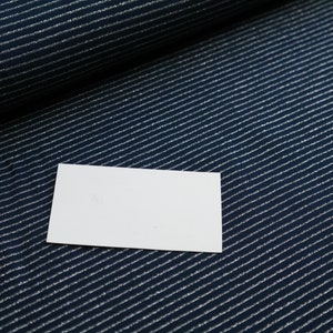 Baumwolljersey Jersey Streifen metallic silber auf blau