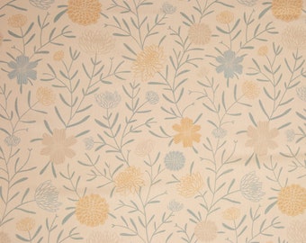 Canvas Dekostoff Swafing Dara Blumen auf hellem beige