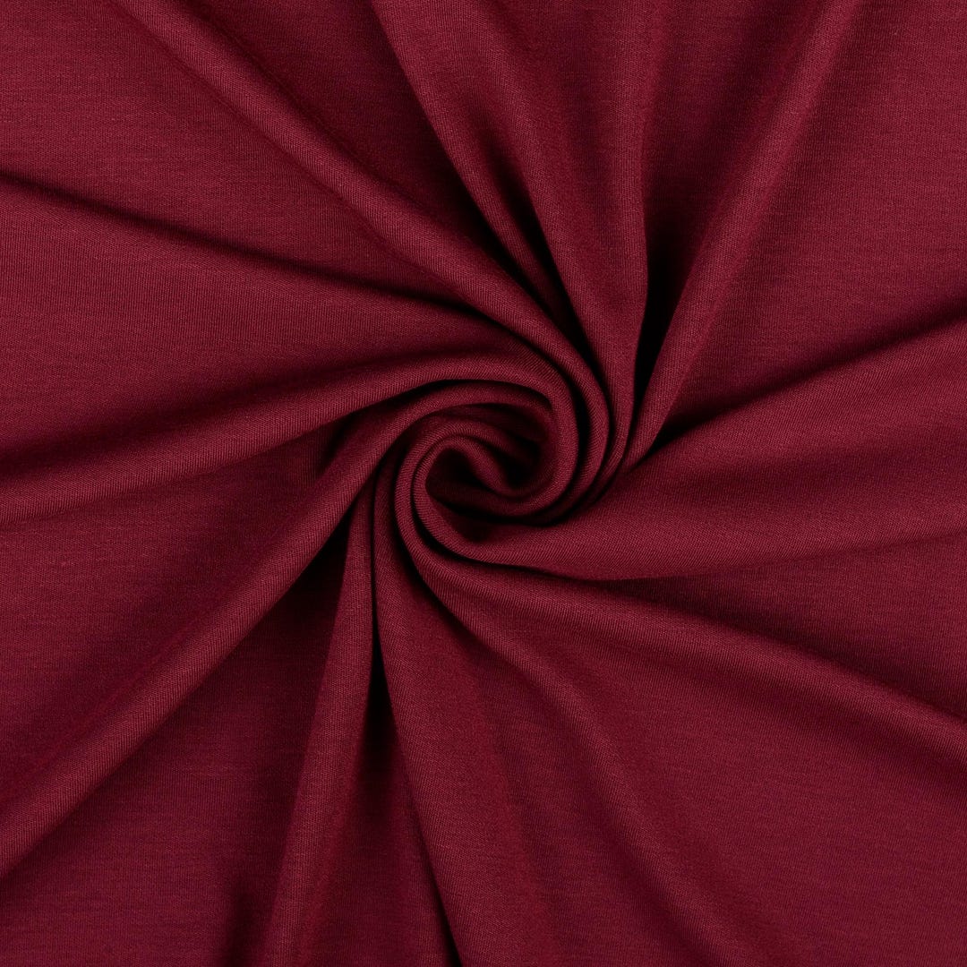 Interlock Rrid Jersey Interlock Viscose Uni Dark Red - Etsy