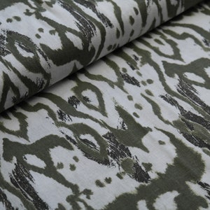 Linen Viscose Mix Pattern green white