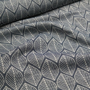 Decorative fabric Gobelin Jacquard Doubleface leaves blue