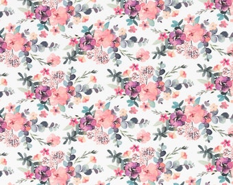 Cotton jersey Swafing Jonne flowers white