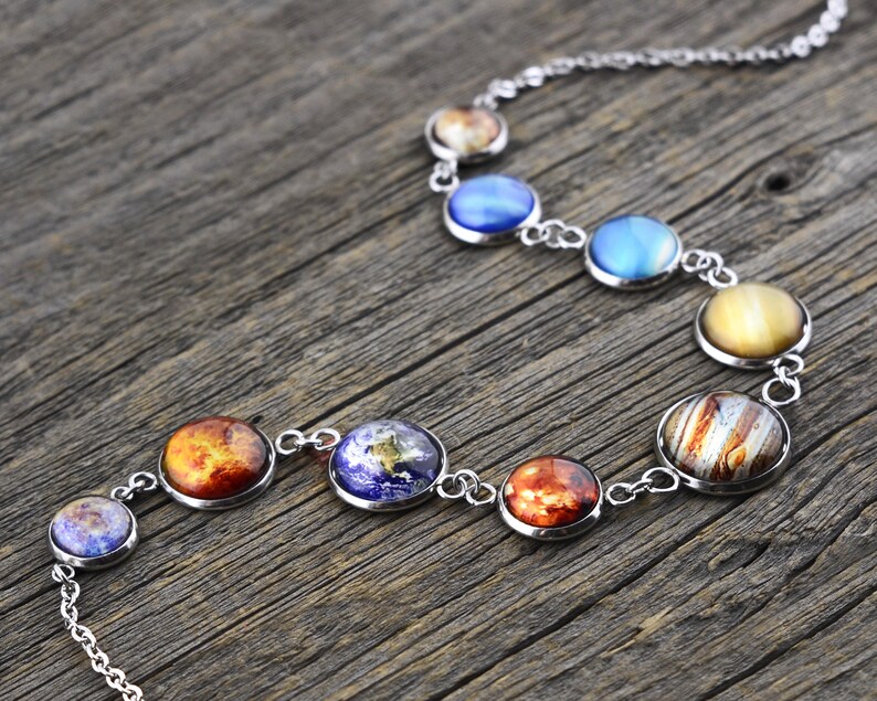 Solar System Necklace Stainless steel Nine Necklace Etsy