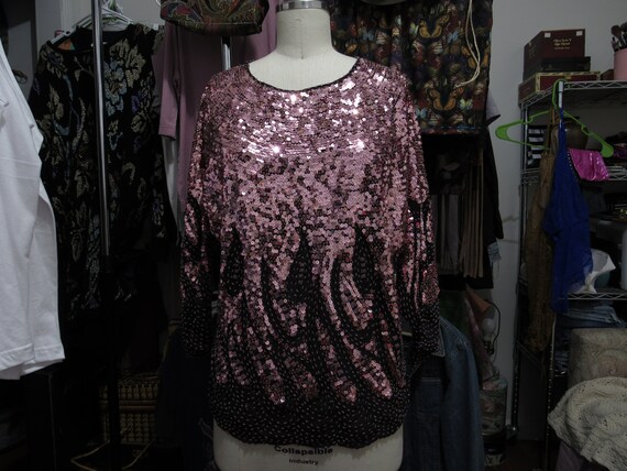 Sequined blouse, sequined top, vintage blouse