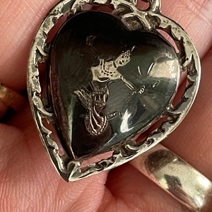 Siam Sterling Heart Pendant and Chain Silver