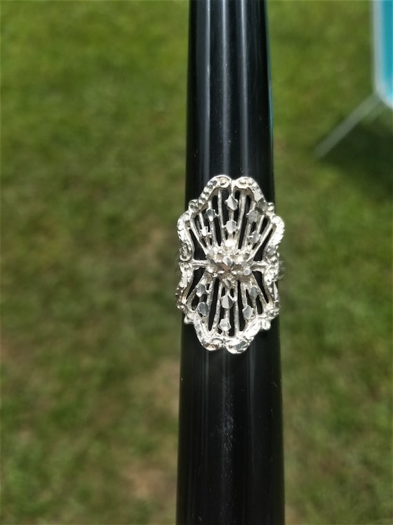 Sterling Statement Ring size 9 silver - image 1