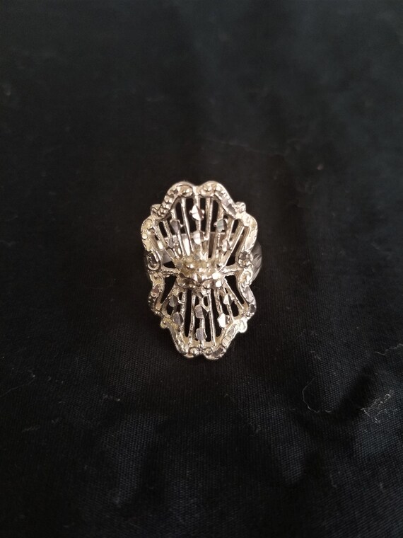 Sterling Statement Ring size 9 silver - image 3