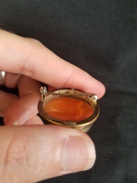 Cameo Brooch Lady Silhouette Pin Victorian Gem