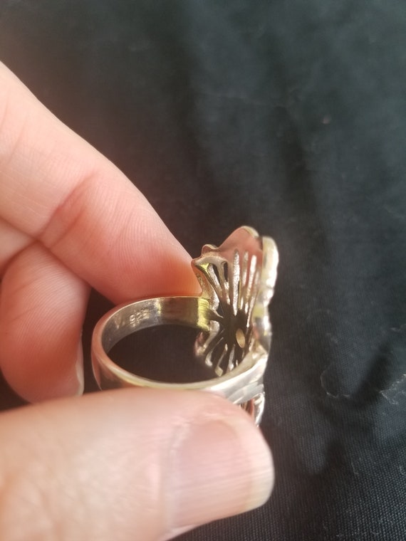 Sterling Statement Ring size 9 silver - image 6