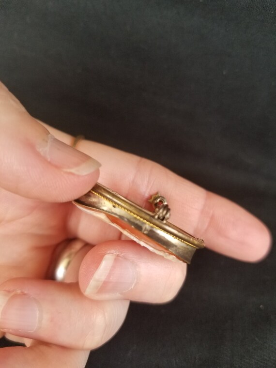 Cameo Brooch Lady Silhouette Pin Victorian Gem