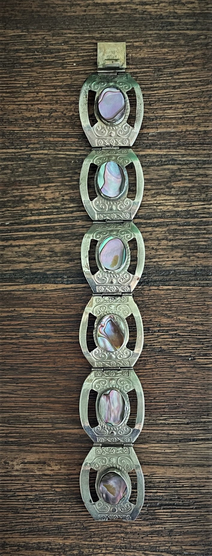 Mexico Silver Abalone Bracelet - Etsy
