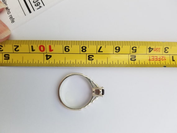 Sterling Size 9 Garnet Solitaire Ring silver - image 8