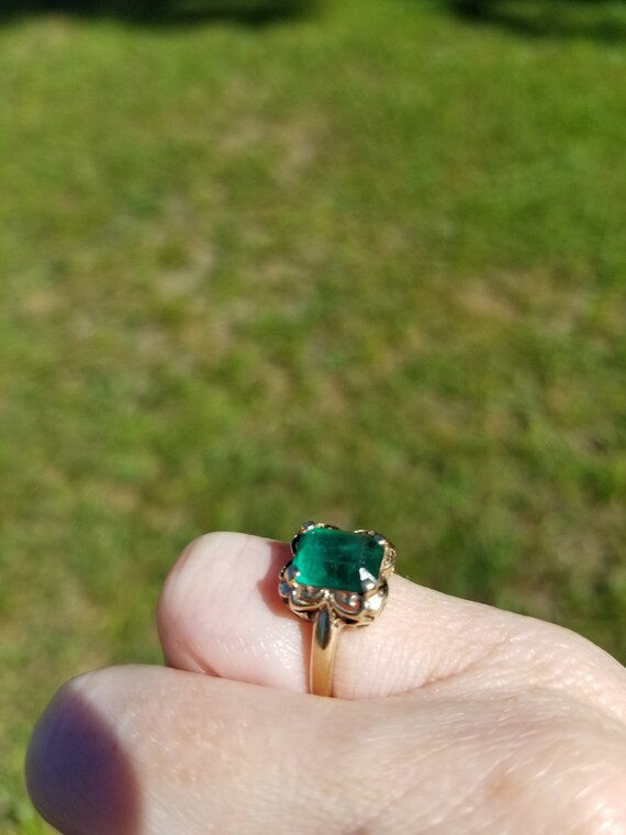 10k Gold Ring Green (May Birthstone) Pinky Ring /… - image 7