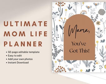 Planner voor moeders | Dagelijks, wekelijks, maandelijks | Printbare gezinsplanner (PDF-download)