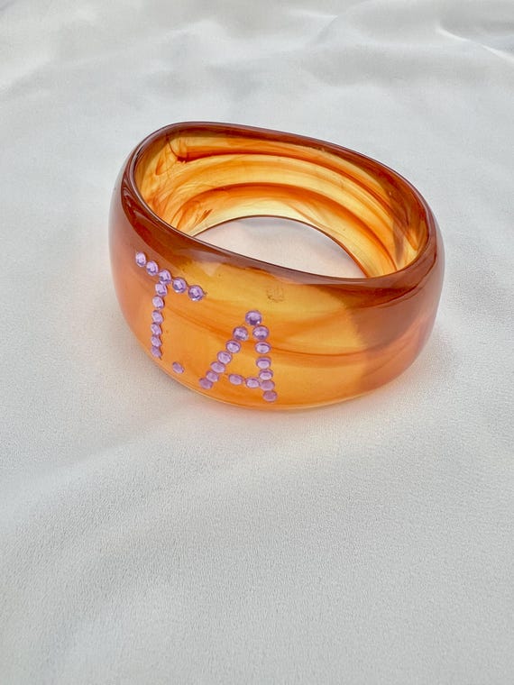 Personalised chunky Tortoise acrylic bangle