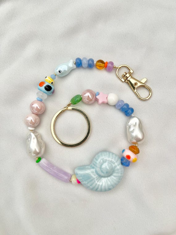 One of a kind pastel bead bag hang charm n 2