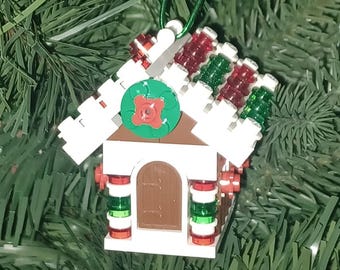 Gingerbread House Christmas Ornament with Instructions - Build Your Own with LEGO® Bricks!