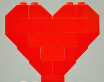 Red Heart with Instructions - Build Your Own with LEGO® Bricks