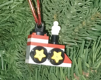 Train Christmas Ornament with Instructions - Build Your Own with LEGO® Bricks!