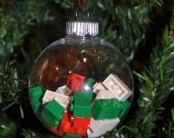 Red, Green and White Ball Christmas Ornament