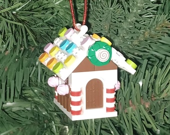 Gingerbread House Christmas Ornament with Instructions - Build Your Own with LEGO® Bricks!