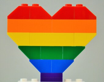 Rainbow Heart with Instructions - Build Your Own with LEGO® Bricks