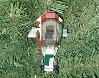 Slave 1 Christmas Ornament with Instructions - Build Your Own with LEGO bricks!