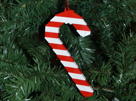 Albero Di Natale Lego Istruzioni.Lego Red And White Candy Cane Ornamento Di Natale Con Le Etsy