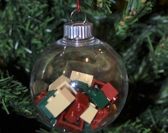 Dark Red, Dark Green and Tan Ball Christmas Ornament