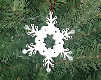 Snowflake Christmas Ornament with Instructions - Build Your Own with LEGO bricks!