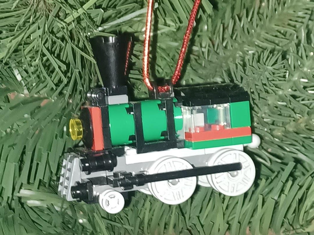 Green Train Christmas Ornament With Instructions Build Your Own With LEGO  Bricks!