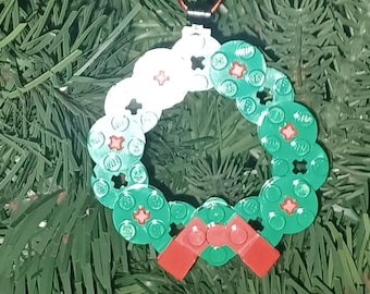 Wreath Christmas Ornament with Instructions - Build Your Own with LEGO® Bricks!