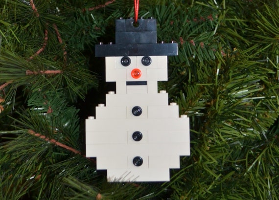 Snowman Christmas Ornament Build Your Own With LEGO Bricks Etsy UK