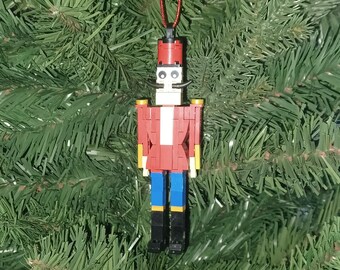 Red Nutcracker Christmas Ornament with Instructions - Build Your Own with LEGO bricks!
