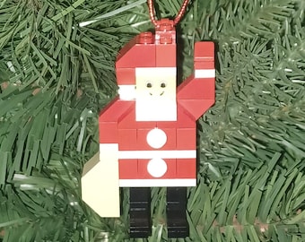 Santa Claus Christmas Ornament with Instructions - Build Your Own with LEGO® Bricks!