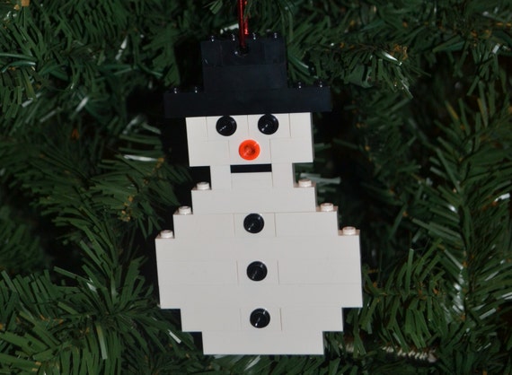 Albero Di Natale Lego Istruzioni.Lego Snowman Ornamento Di Natale Con Le Istruzioni Etsy
