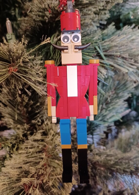 Red Nutcracker Christmas Ornament with Instructions Build Your Own with LEGO bricks
